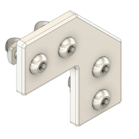 41-160-1 MODULAR SOLUTIONS ALUMINUM CONNECTING PLATE<br>180MM X 180MM FLAT CORNER W/HARDWARE